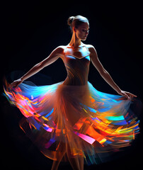 Ballerina in shining dress