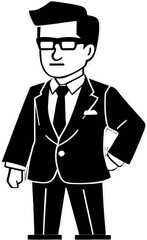 businessman - elegant man - stylized drawing - icon - ideal for website, email, presentation, advertisement, label, sticker, postcard, ticket, logo, slide, book, nameplate, print	
