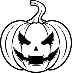 Pumpkin Halloween Line Art