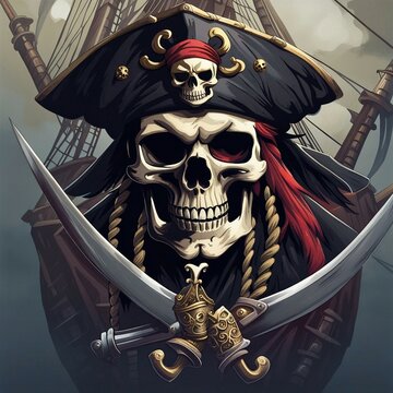 scary pirate skull backgrund