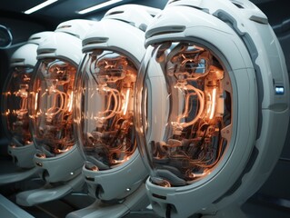 The human embryo chamber in the interstellar spaceship,