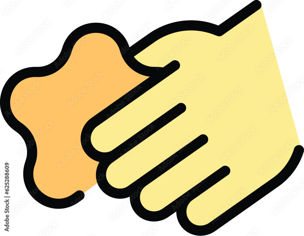 Poster toy motor fine icon outline vector. game skills. speech development color flat
