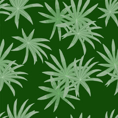 seamless abstract green pattern with leaves , vector floral background. Vector illustration