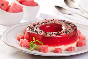 Gelatina de dois sabores morango
