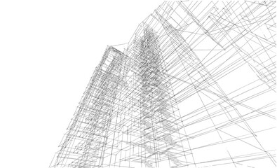 Modern architecture 3d illustration