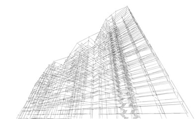 Modern architecture 3d illustration