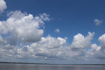 Deep blue cloudy sky