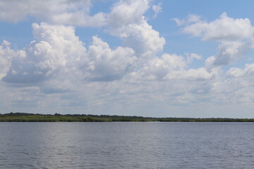 clouds over lake
