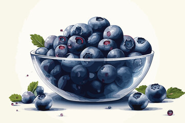 Chokeberry with leaf isolated on white background. Black abronia. Acai berry vector white background vector art 