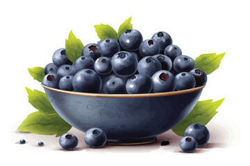 Chokeberry with leaf isolated on white background. Black abronia. Acai berry vector white background vector art 