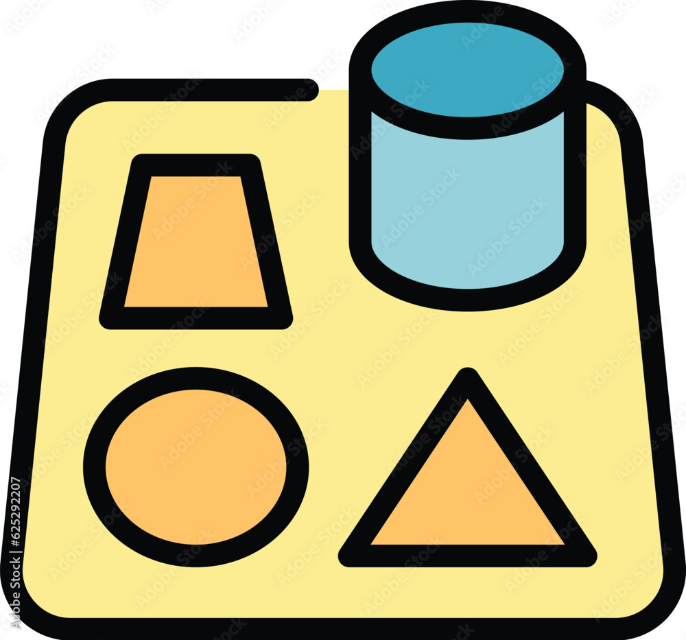 Poster toy table icon outline vector. fine game. memory play color flat
