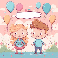 A couple holding balloons together