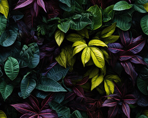 Obraz na płótnie Canvas Colorful exotic plants and flowers wallpaper