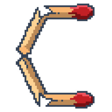 alfabeth and numbers of matchstick font design in vector illustration