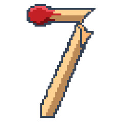 Numbers of matchstick font design in vector illustration