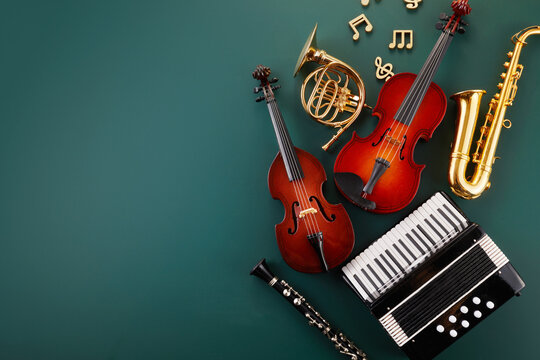 Back to music school concept. Music lesson school education concept,
