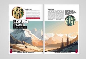 Brochure, ebook or presentation mockup ready for use, vector illustration easy to editable