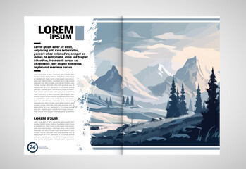 Brochure, ebook or presentation mockup ready for use, vector illustration easy to editable