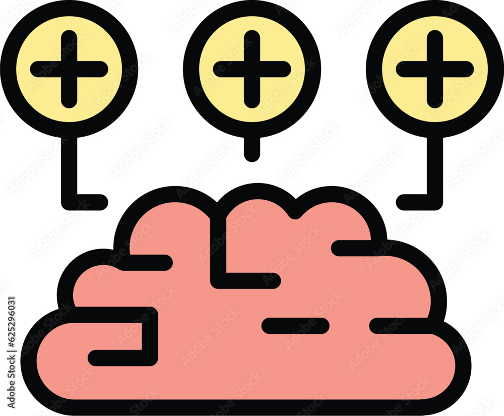 Poster problem solving icon outline vector. business solution. creative brain color flat