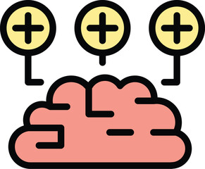 Problem solving icon outline vector. Business solution. Creative brain color flat