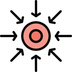 Improving concentration icon outline vector. Self challenge. Business power color flat