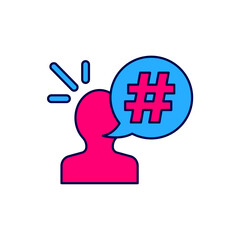 Filled outline Protest icon isolated on white background. Meeting, protester, picket, speech, banner, protest placard, petition, leader, leaflet. Vector