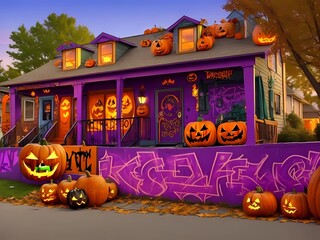 Enter the Spooktacular Streets: Explore the Cartoonish Delights of Halloween Magic!
