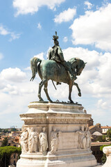 Obraz premium Architectural Sceneries of The Victor Emmanuel II National Monument (Altare della Patria) in Rome, Lazio Region, Italy. (Part II)