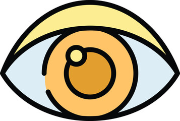 Healthy eye icon outline vector. Cognitive process. Brain system color flat - obrazy, fototapety, plakaty