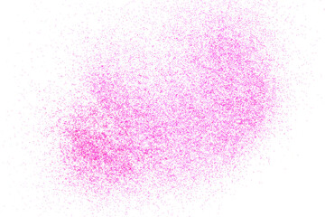 Pink glitter isolated on white background and texture 