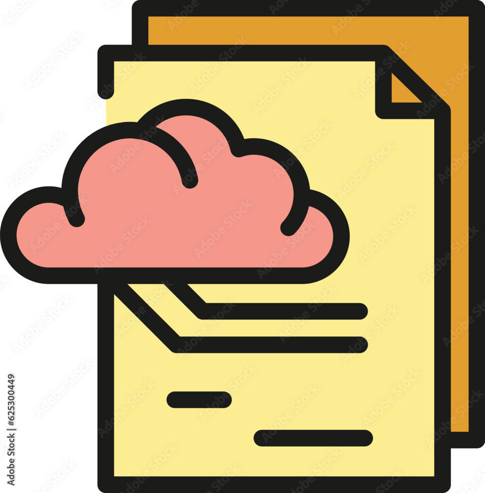 Poster memory files icon outline vector. document file. data information color flat
