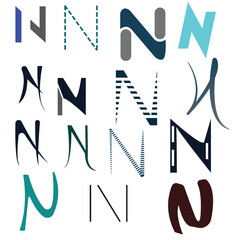 Letter n logo design initial vector monogram icon style template
