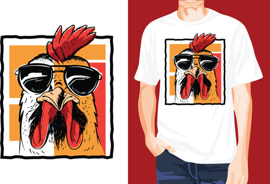 Rooster sunglass tee design