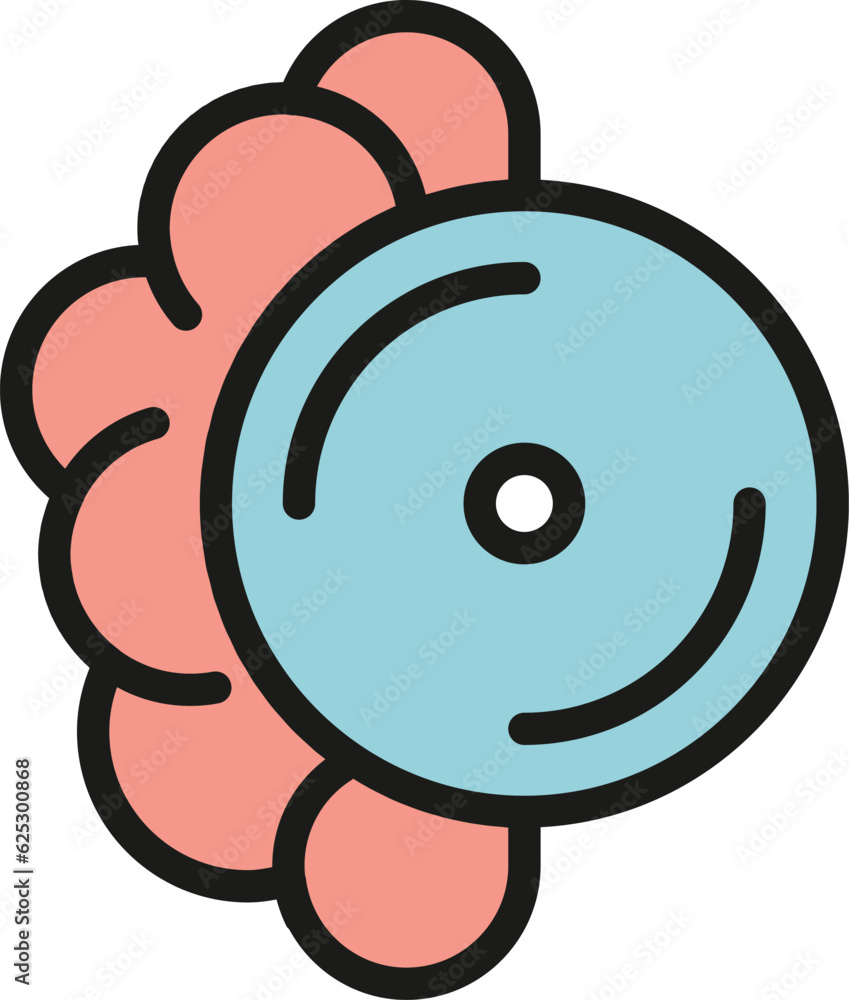Poster memory processor icon outline vector. digital chip. server brain color flat