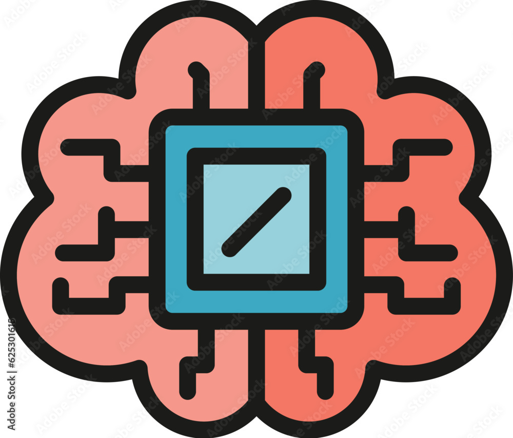 Poster memory chip icon outline vector. micro storage. digital data color flat