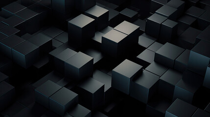 Deep Black Luxury Pattern, Stylish 3D Background, Wallpaper Design - Generative Ai