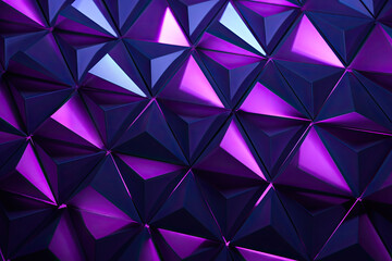 Obraz premium Purple Triangle Background, Abstract 3D Design, Violet Geometric Wallpaper - Generative Ai 