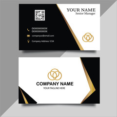 Fototapeta premium Free vector modern black and gold business card design