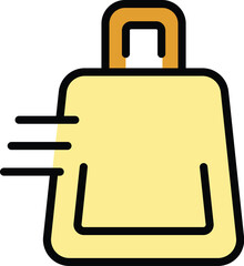 Fast shipping icon outline vector. Express delivery. Parcel distribution color flat