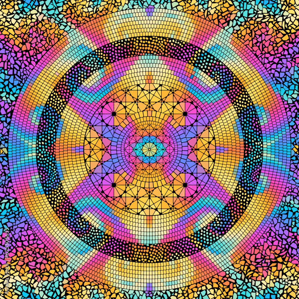 Aufkleber vector seamless mosaic art pattern. art background. mandala image