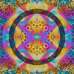 Vector seamless mosaic art pattern. Art background. Mandala image