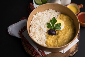 Aji de gallina Food buffet peruvian table Assorted dishes gourmet cuisine Peru traditional 
