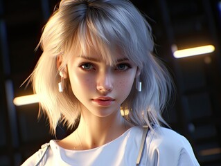 a woman with blonde hair