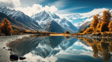 Crédence de cuisine en verre imprimé K2 K2 with mountains in the background