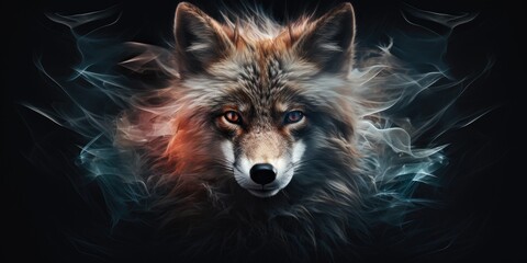 Fototapeta premium a fox with blue eyes