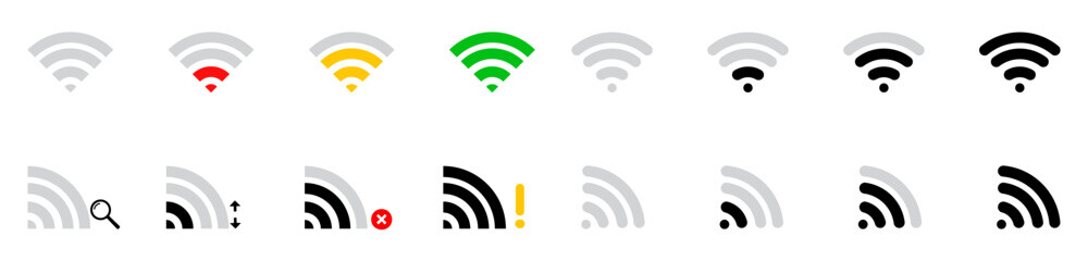 Wi-Fi vector icons. Icon for internet design concept. wave icon. Wi-Fi icon, wireless internet connection signal. EPS 10 vector icons