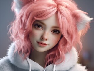 Fototapeta premium a person with pink hair