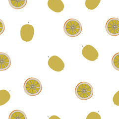 Citrus seamless pattern illustration, vector