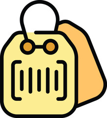 Barcode price icon outline vector. Label tag. Shop sale color flat