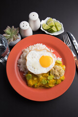 Locro pumpkin stew Food buffet peruvian table Assorted dishes gourmet cuisine Peru traditional 